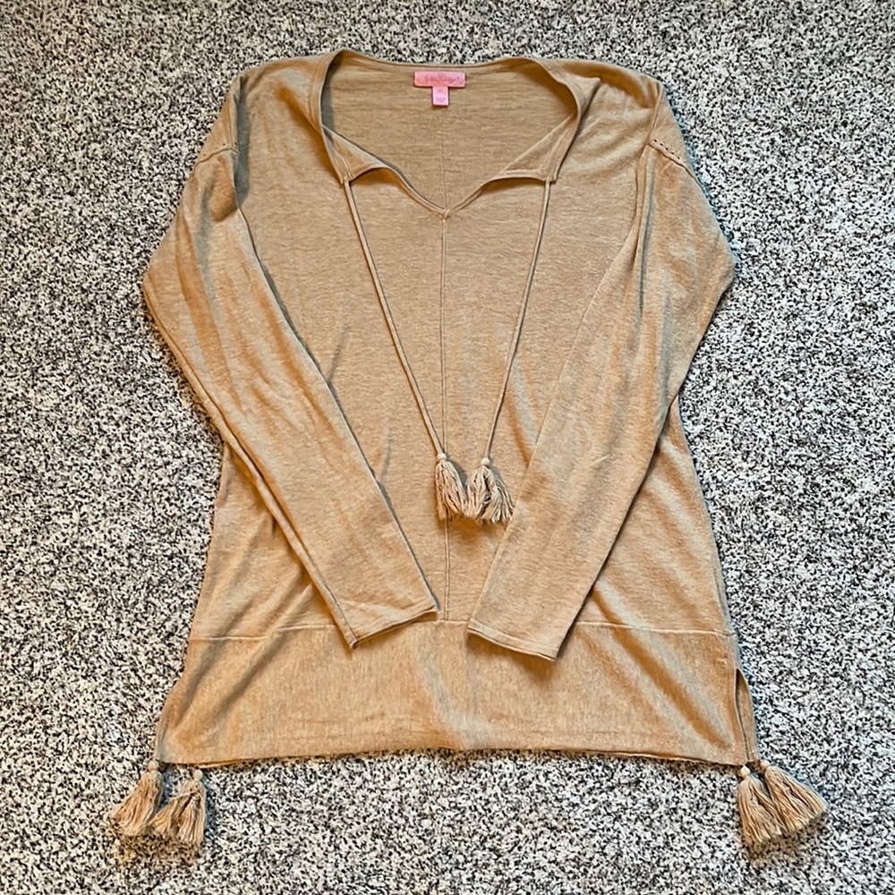Lilly Pulitzer Tan Long Sleeve Top